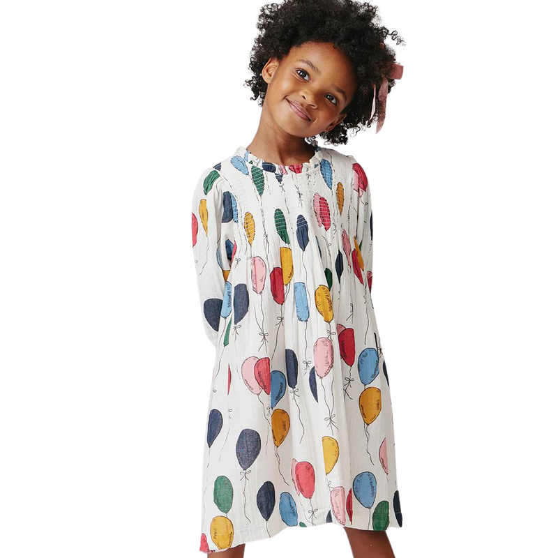 Stevie Puff Sleeve Dress - Balloon Bunches by Pink Chicken