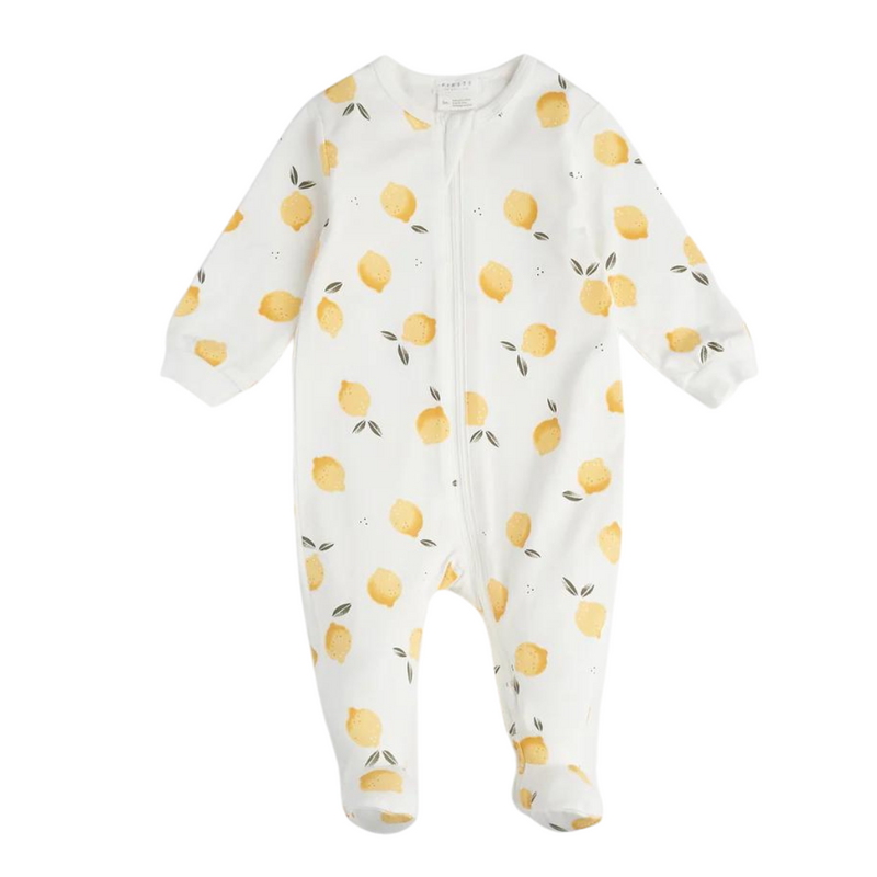 Footed Sleeper - Lemon Print by Petit Lem