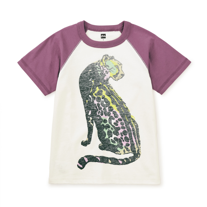 Rainbow Cheetah Raglan Tee - Chalk by Tea Collection - FINAL SALE