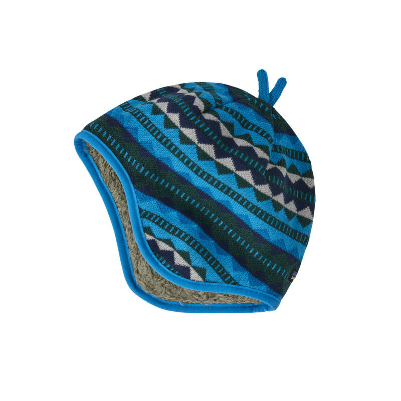 Baby Reversible Beanie - Diamond Stripe: Vessel Blue by Patagonia