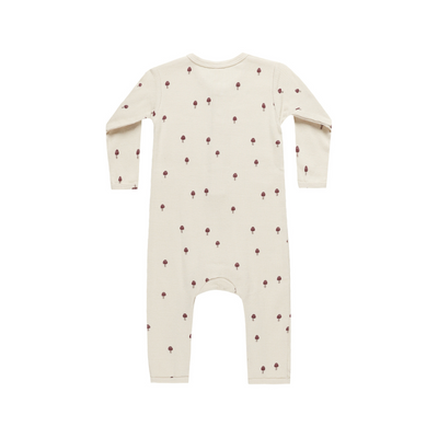 Ribbed Baby Jumpsuit - Mushrooms - Natural by Quincy Mae - FINAL SALE