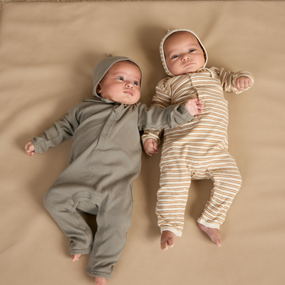 Ribbed Baby Jumpsuit - Basil by Quincy Mae