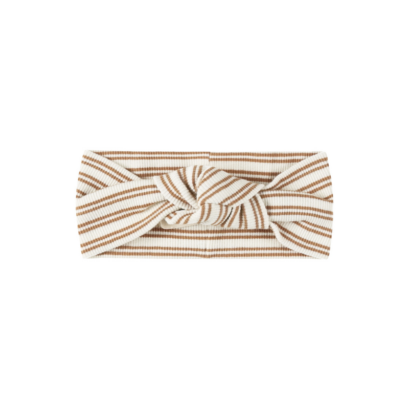 Ribbed Knotted Headband - Golden Stripe