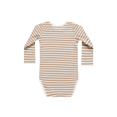 Ribbed Long Sleeve Bodysuit - Golden Stripe by Quincy Mae - FINAL SALE