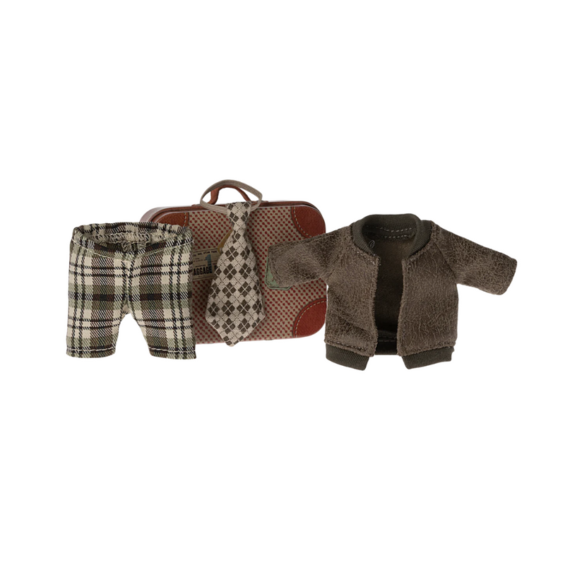 Jacket, Pants & Tie in Suitcase, Mouse - Grandpa by Maileg