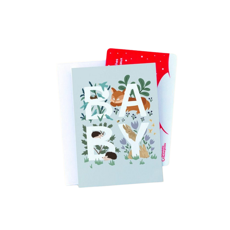 Woodland Baby Mini Card by Pedaller Designs