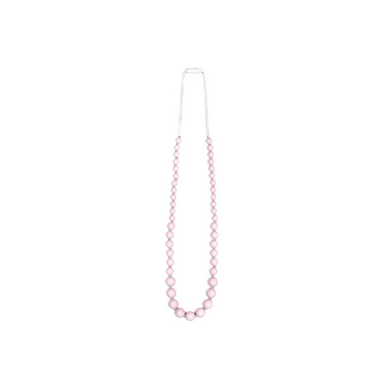 Audrey Teething Necklace - Pink Quartz by Goobie Baby