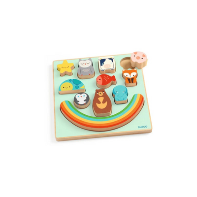 Puzz & Boom Wooden Puzzle - Rainbow by Djeco