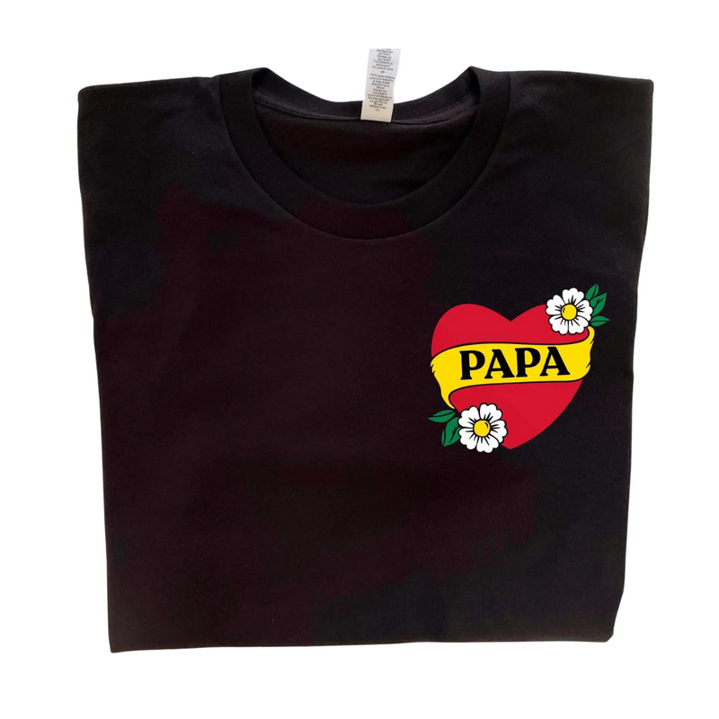 Papa Heart Tee - Black by Savage Seeds