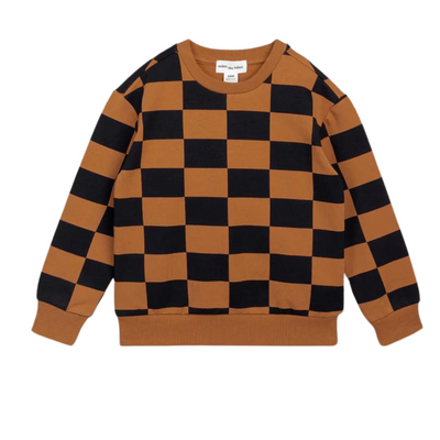 Terry Sweatshirt - Bronze Checkerboard by miles the label.