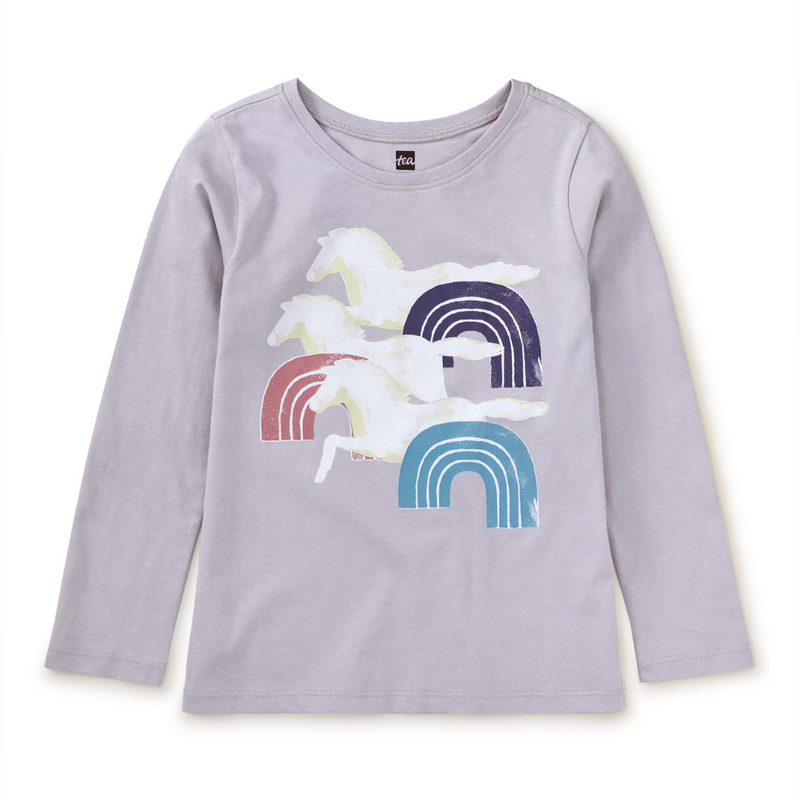 Rainbows & Horses Graphic Tee - Urchin Purple by Tea Collection