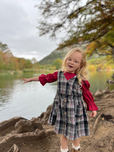 Matilda Dress - Charcoal Plaid by Vignette