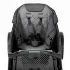 Gray car seat with quilted backrest on a white background