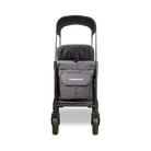 Black and gray WonderFold stroller on a white background