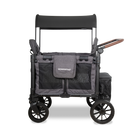 Black and gray stroller wagon with Wonderfold logo on a white background
