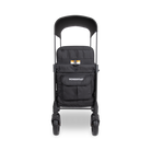 Black stroller with a visible brand logo on a white background