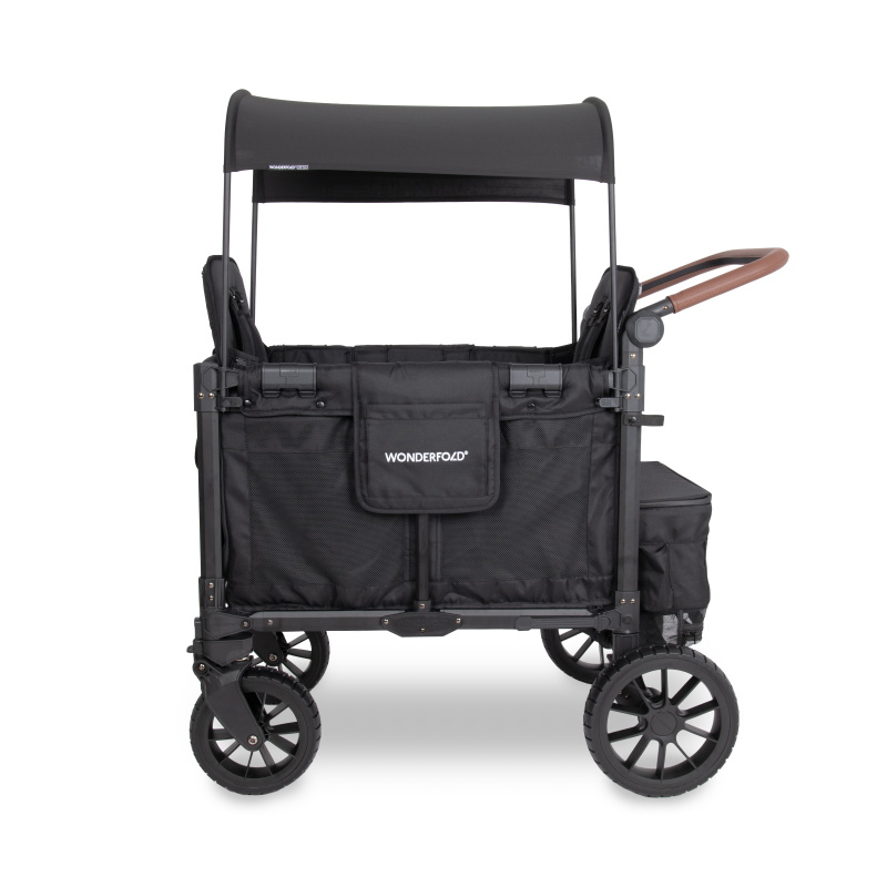 Black wagon with canopy on a white background