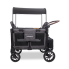 Black and gray WonderFold stroller wagon on a white background
