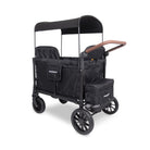 Black stroller wagon with canopy on a white background