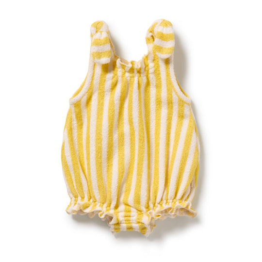 Organic Terry Tie Playsuit - Honey Wave by Wilson & Frenchy
