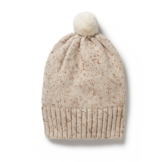 Knitted Hat - Almond Fleck by Wilson & Frenchy - FINAL SALE