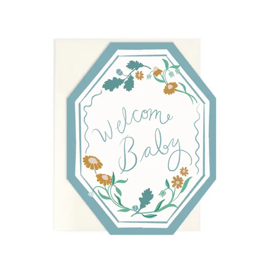Welcome Baby Floral Card by Amy Heitman