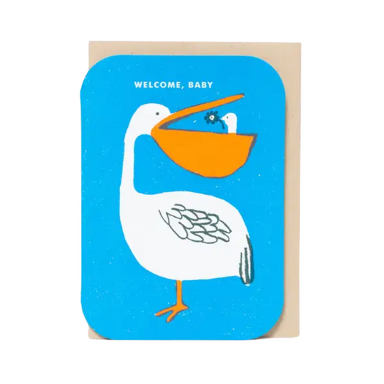 Welcome Baby Pelican Card by Egg Press