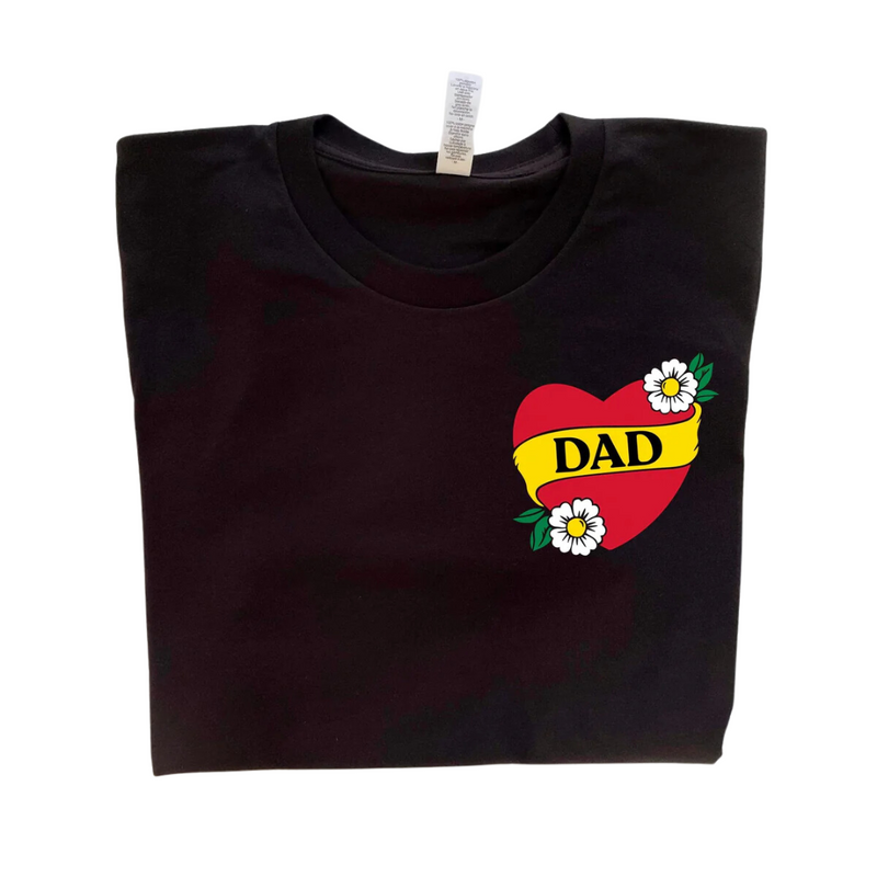 Dad Heart Tee - Black by Savage Seeds