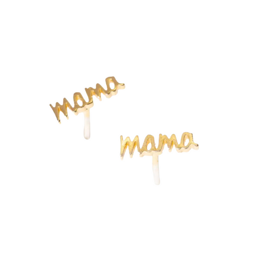 Mama Stud Earring Pair - Gold by Larissa Loden