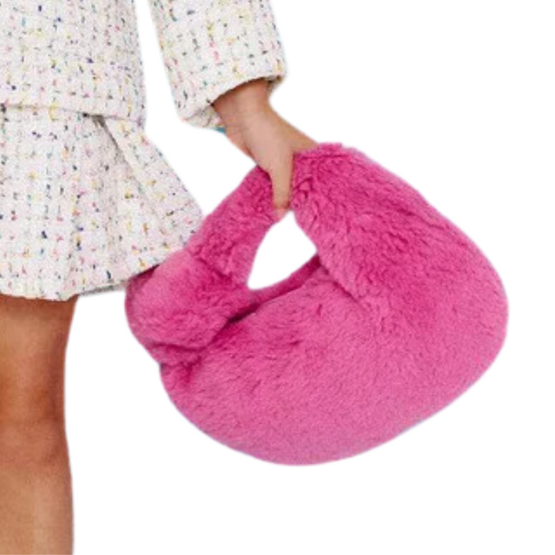Fuzzy Pink Purse by Lola + The Boys