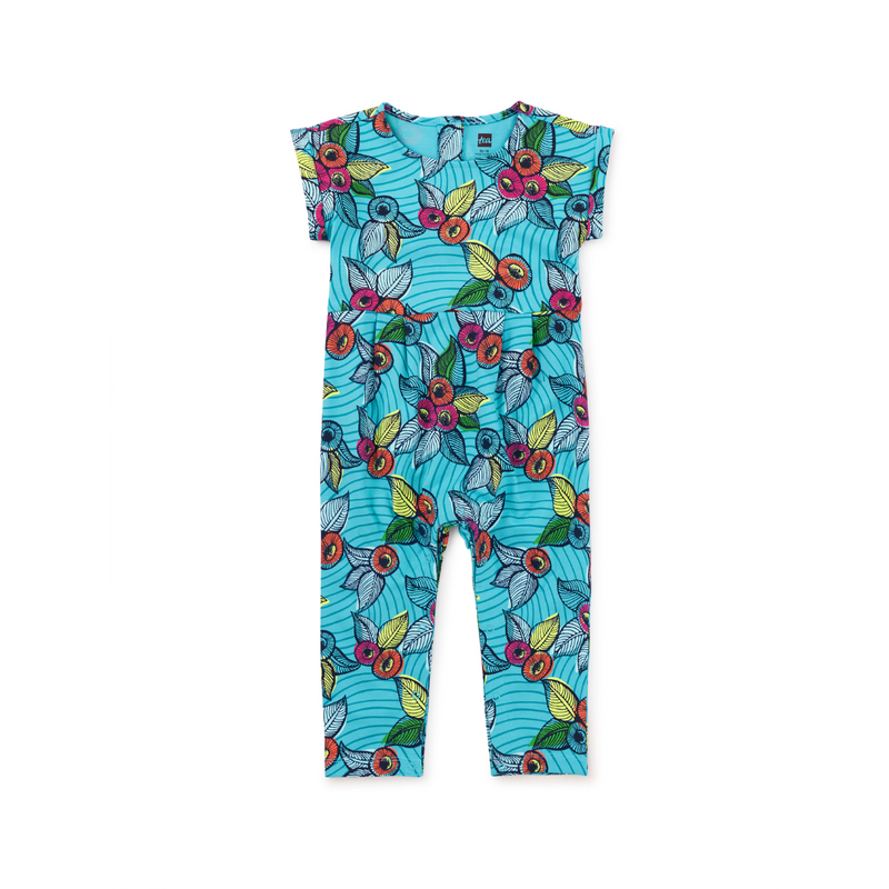 Cuff Sleeve Baby Romper - African Jewel Floral by Tea Collection