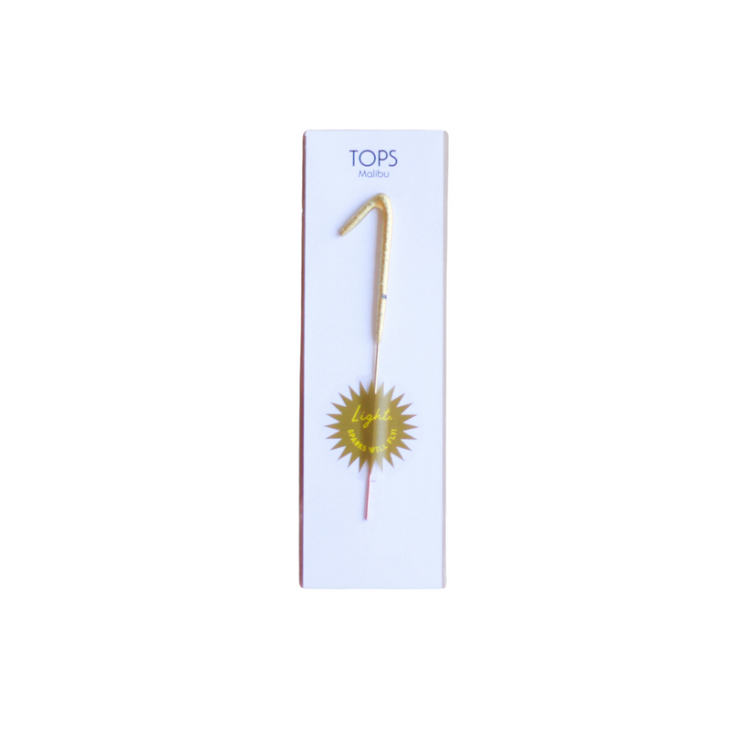 Mini Gold Sparkler Number Birthday Candle - 1 by TOPS Malibu