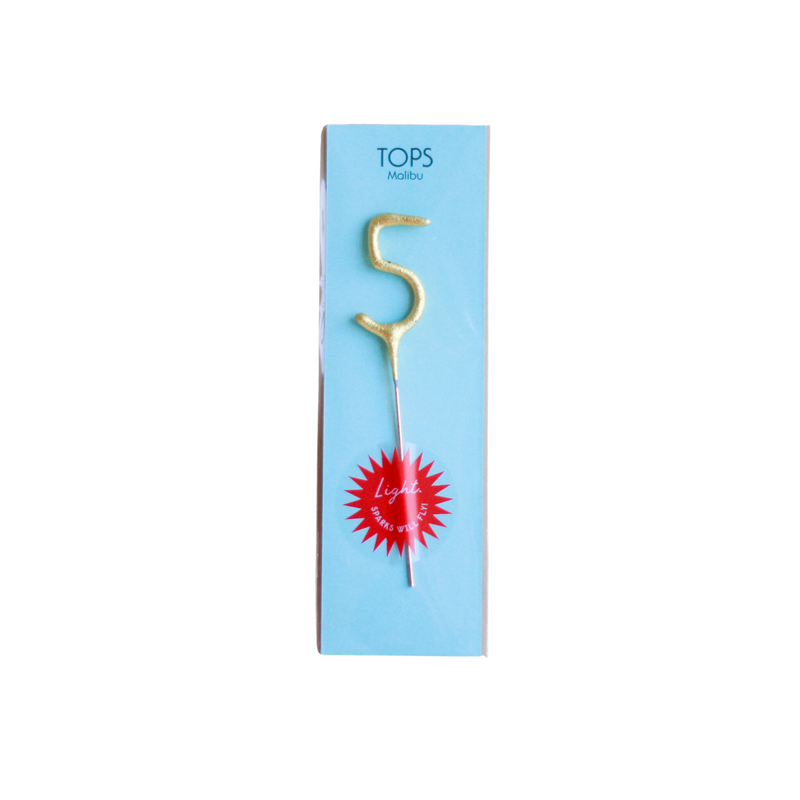 Mini Gold Sparkler Number Birthday Candle - 5 by TOPS Malibu