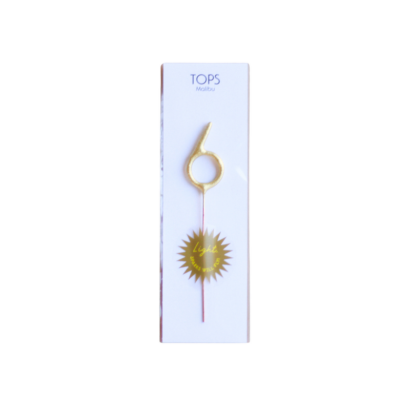 Mini Gold Sparkler Number Birthday Candle - 6 by TOPS Malibu