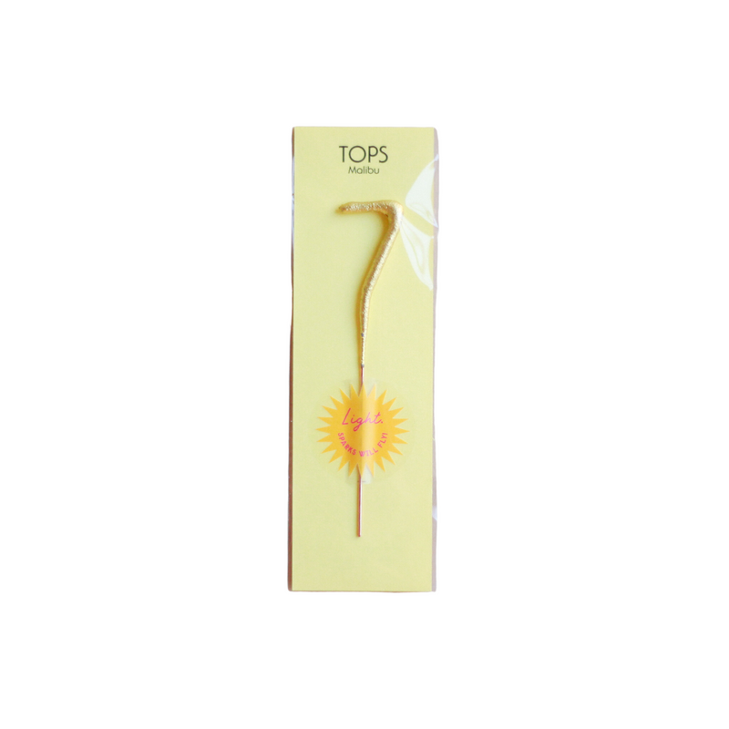 Mini Gold Sparkler Number Birthday Candle - 7 by TOPS Malibu