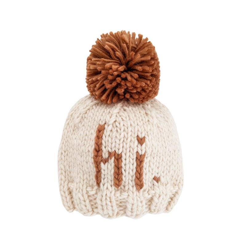hi. Hand Knit Beanie Hat - Pecan by Huggalugs