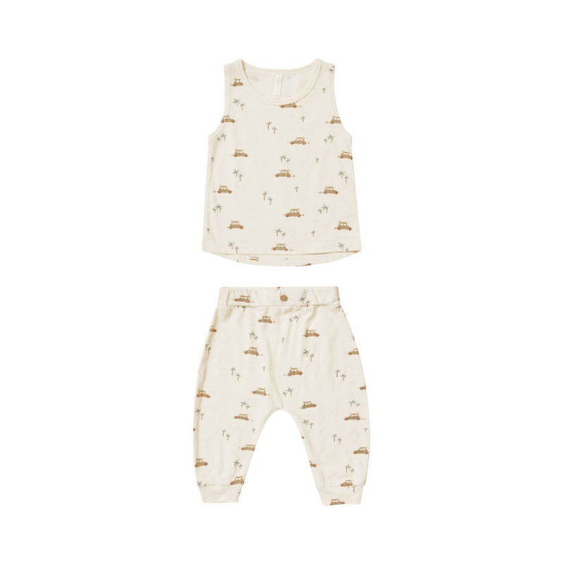 Tank + Slouch Pant Set Surf Buggy - Ivory by Rylee + Cru