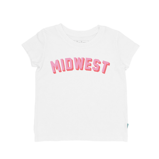 Midwest Everyday Tee - White/Pink by Feather 4 Arrow