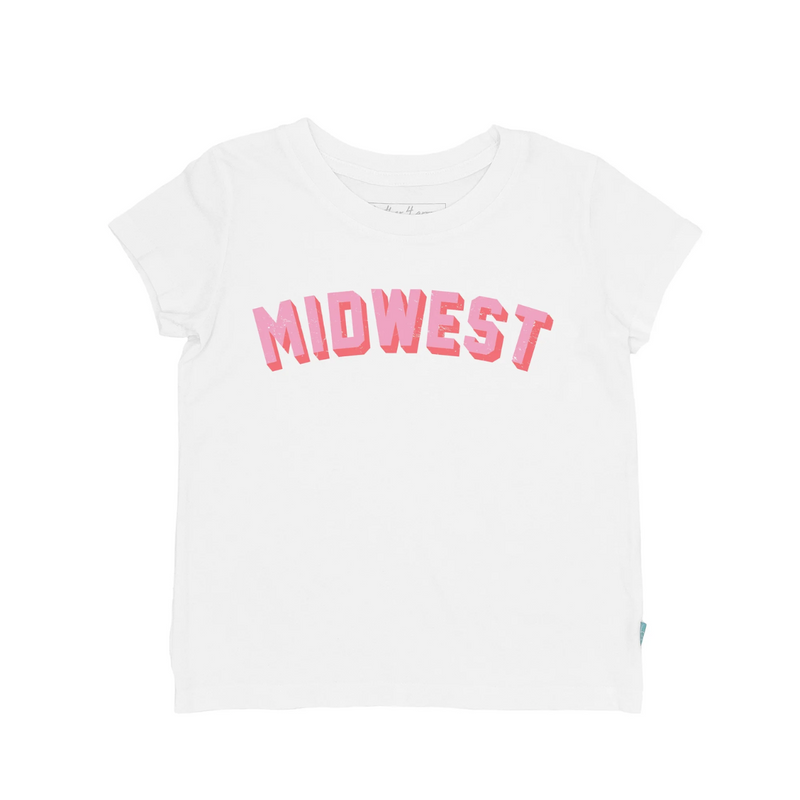 Midwest Everyday Tee - White/Pink by Feather 4 Arrow