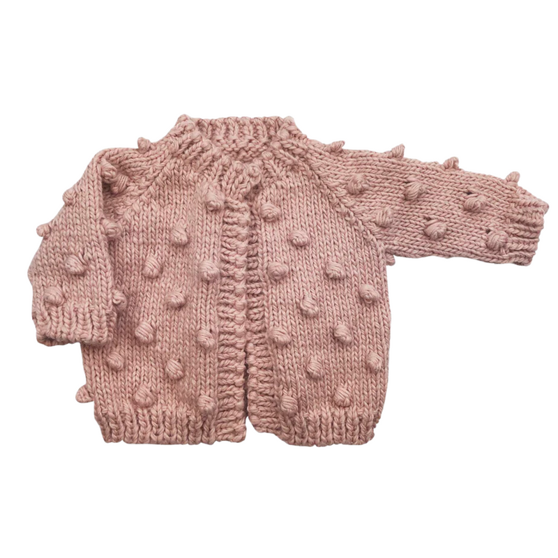 Popcorn Hand Knit Cardigan Sweater - Blush by The Blueberry Hill