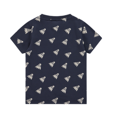 Badminton Print Short Sleeve Tee - Dark Royal by Babyface - FINAL SALE