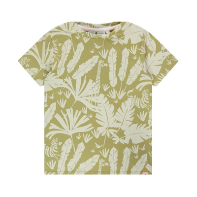 Tropical Leaf Short Sleeve Tee - Kiwi by Stains & Stories - FINAL SALE