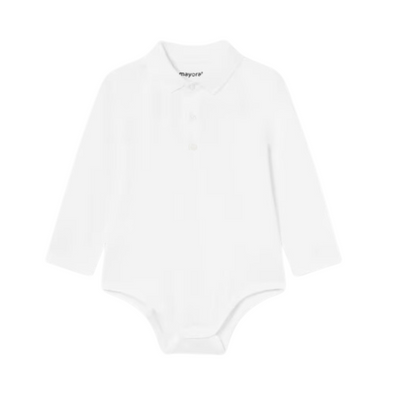 Baby Polo Bodysuit - White by Mayoral