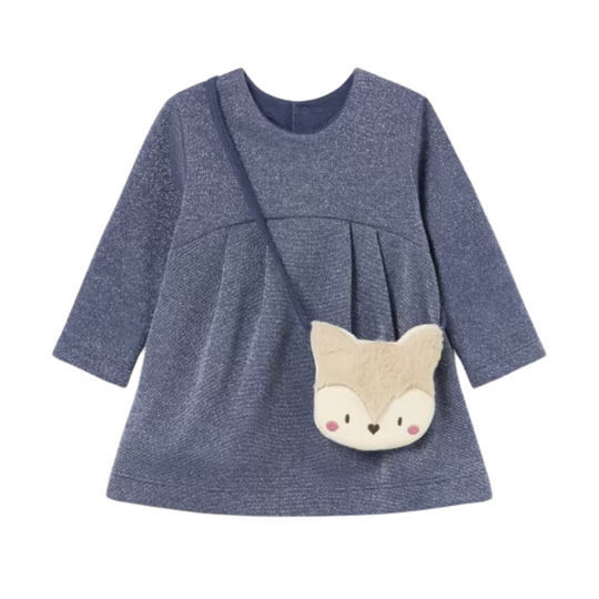 Baby Glitter Dress with Animal Bag - Indigo by Mayoral - FINAL SALE