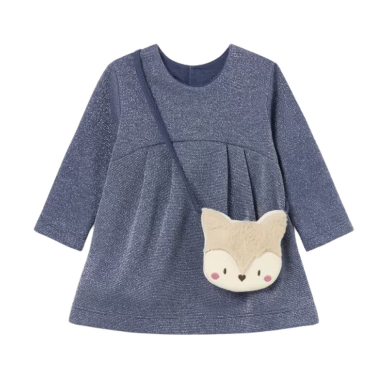 Baby Glitter Dress with Animal Bag - Indigo by Mayoral