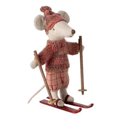 Winter Mouse with Ski Set, Big Sister - Rose by Maileg