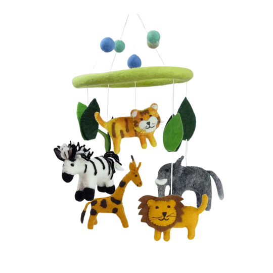 Wool Mobile - Baby Jungle Animals by The Winding Road