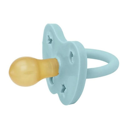 Duck Round Natural Rubber Pacifier - Baby Blue by Hevea