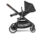 Black stroller on a white background