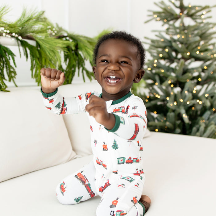 Zippered Romper - Holiday Train by Kyte Baby